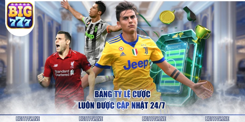 Bảng tỷ lệ cược luôn được cập nhật 24/7
